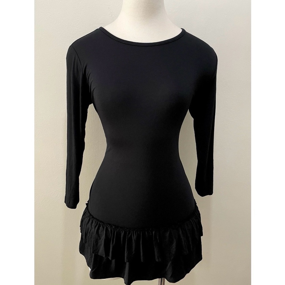 Cute Flirt Drop Waist Ruffled Hem Mini Dress